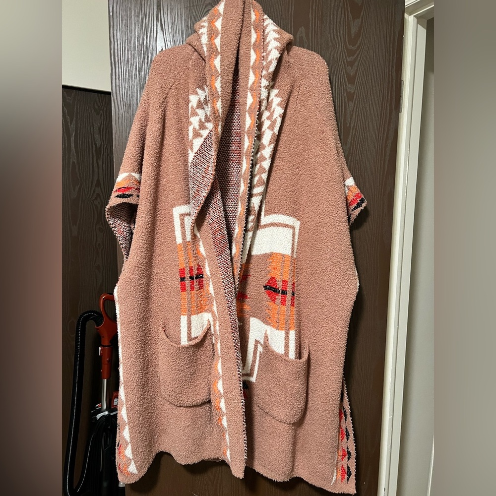 Tribal Print Hooded Cardigan